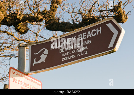 Segno di Killiney Beach, Dalkey, Dublino Foto Stock