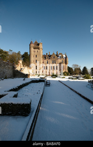 Castello di Belfast con la neve Foto Stock