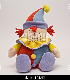 Il vecchio giocattolo morbido clown. Foto Stock