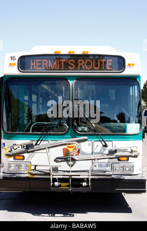 Parte anteriore del bus navetta a eremiti resto parco nazionale del Grand Canyon South Rim arizona usa Foto Stock