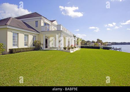 Executive Waterfront home in Florida Foto Stock