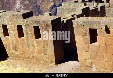 Rovine di Pisac Valle di Urubamba Perú Foto Stock