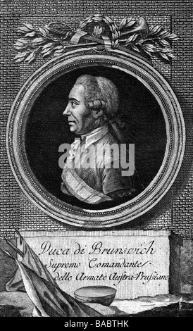 Carlo Guglielmo Ferdinando, 9.10.1735 - 10.11.1806, il duca di Brunswick 1780 - 1806, Prussiani maresciallo di campo, ritratto, vista laterale, incisione su rame, 1792, Antonio Latta e figli, Venezia, artista del diritto d'autore non deve essere cancellata Foto Stock