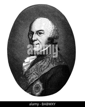 Charles William Ferdinand, 9.10.1735 - 10.11.1806, Duca di Brunswick-Wolfenbuttel 26.3.1780 - 10.11.1806, generale prussiano, ritratto, incisione di Schroeder, 1792, , Foto Stock