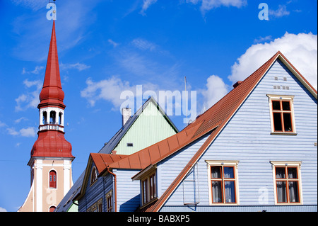 Estonia (Paesi Baltici), Parnu, il paese principale stazione balneare, centro storico, Sainte Elisabeth Chiesa Luterana Foto Stock