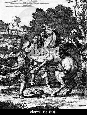 Turenne, Henri de la Tour d'Auvergne Vicomte de, 11.9.1611 - 27.7.1675, francese generale, morte a Sasbach, incisione su rame, secolo XVII, , artista del diritto d'autore non deve essere cancellata Foto Stock