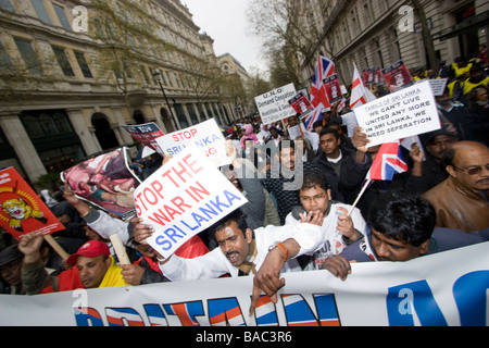 Le tigri tamil tamil di protesta marzo contro il genocidio guerra in Sri Lanka Foto Stock