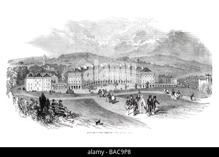 Buxton crescent nuovi bagni k c 1854 città termale Derbyshire Inghilterra Foto Stock