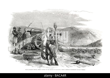 Spahi truppe algerine batteria francese sulle altezze di balaclava sketch dal tenente montagu o'reilly 1854 Foto Stock