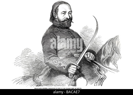 Selim pacha muschir comandante in capo dell'esercito turco batoum 1854 Foto Stock