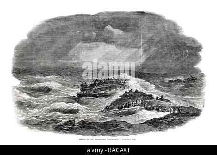 Il relitto della nave di truppa charlotte algoa bay 1854 Foto Stock