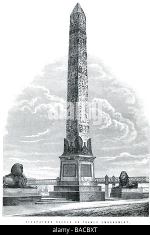 Obelisco cleopatra needle sul Tamigi Embankment antichi obelischi egiziani Regina Egitto Foto Stock