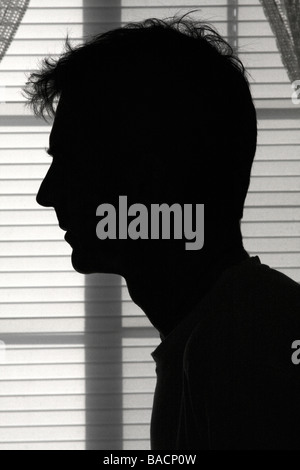 Silhouette di uomo di testa Foto Stock