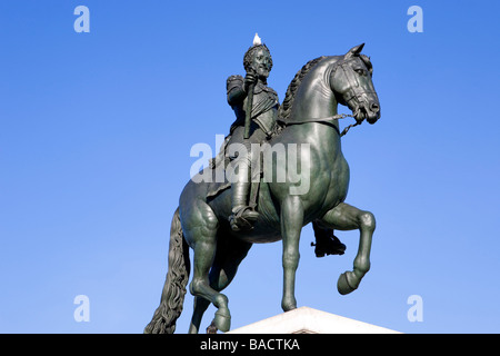 Francia, Parigi, Henri IV statua equestre sul Pont Neuf bridge Foto Stock