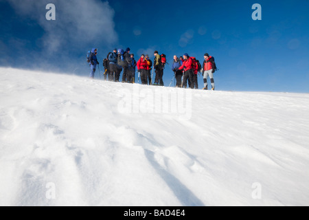 Un gruppo di alpinisti Cairngorm ascendente in Cairngorm National Park in Scozia UK Foto Stock