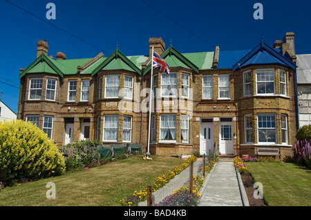 Il Giubileo ville su Ross Road. Stanley, Isole Falkland. Foto Stock