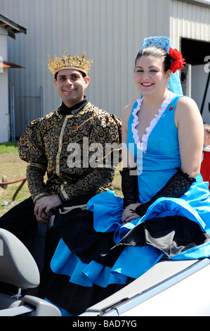 Il re e la regina in Festival di fragola Parade Plant City Florida Foto Stock