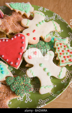 Piastra di biscotti di Natale Foto Stock