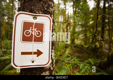 Mountain Bike Trail segno a Blackrock Mountain Bike Park, vicino a Salem, Oregon, Stati Uniti d'America Foto Stock