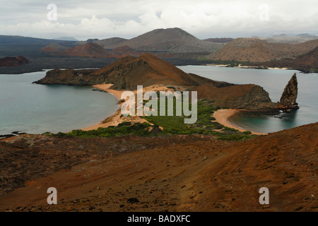 La vista dalla cima della salita, Bartolomeo isola, isole Galapagos. Foto Stock