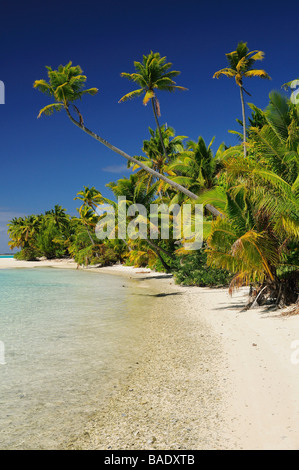 Spiaggia, un piede Isola, Laguna Aitutaki, Aitutaki, Isole Cook Foto Stock