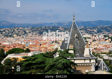 Vista aerea di Nizza Cote d'Azur, alpi marittime, provenza alpi costa azzurra, francia Foto Stock