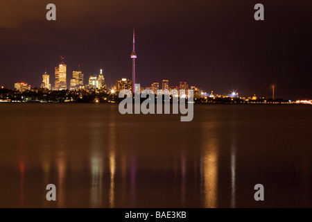 Toronto skyline notturno, Ontario, Canada Foto Stock