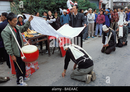 Cina, Guizhou, Pingtang, Han funerale Foto Stock