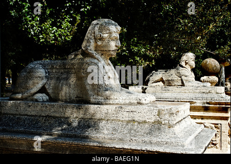 Sphinx nel parco di Villa Borghese Roma Foto Stock