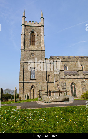 Saint Patrick's grave a Down Cathedral, Downpatrick Foto Stock