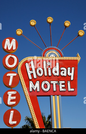 Holiday motel segno su las vegas boulevard las vegas nevada usa Foto Stock