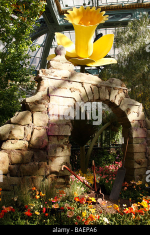 La veranda e giardino botanico entro il Bellagio Hotel and Casino Las Vegas Boulevard las vegas nevada usa Foto Stock