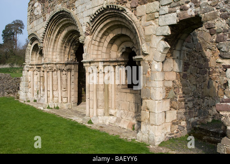 Vista di Haughmond Abbey in Shropshire, Inghilterra Foto Stock