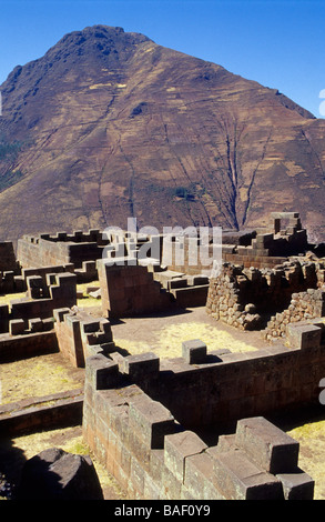 Rovine di Pisac Valle di Urubamba Perú Foto Stock