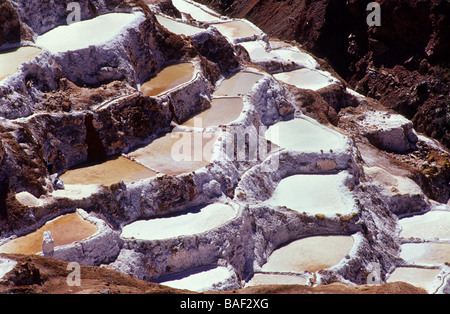 Pre colombiana miniera di sale di Marás Valle di Urubamba Perú Foto Stock