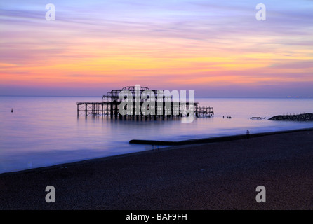 Brighton e Hove Scene di strada di notte Foto Stock