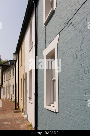 Fila di suburbana di case a schiera di case Cottages Lewes East Sussex Foto Stock