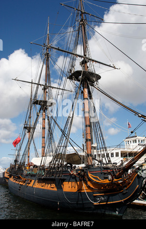 Hms sorpresa una replica del xviii secolo royal navy frigate Maritime museum embarcadero san diego california usa Foto Stock