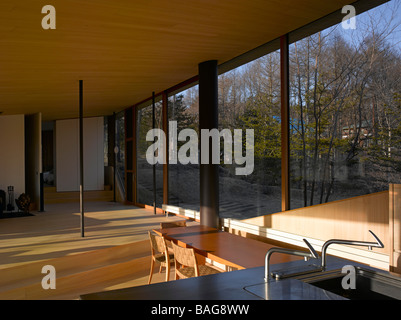 Casa gru, Karuizawa, Giappone, Atelier Bow-Wow, Casa gru vedute interne. Foto Stock