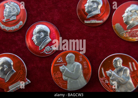 Lotti comunista di Mao Tse Tung sul display, nella provincia di Sichuan, in Cina Foto Stock