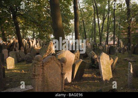 Repubblica Ceca, Praga centro storico classificato come patrimonio mondiale dall UNESCO, il vecchio cimitero ebraico del quartiere ebraico Foto Stock