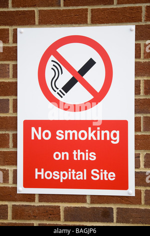 Vietato fumare in un ospedale in inglese Foto Stock