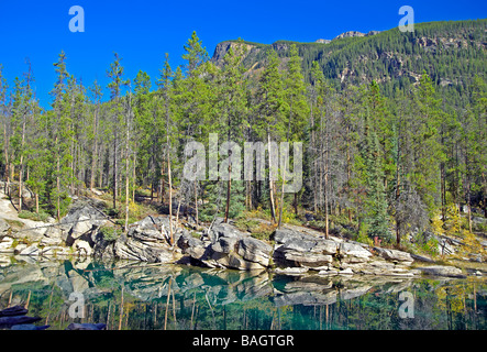 Canada, Alberta, Jasper National Park, Lago a ferro di cavallo Foto Stock