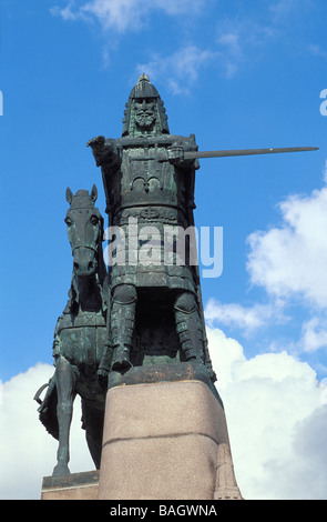 La Lituania, Vilnius,centro storico sono classificati come patrimonio mondiale dall' UNESCO, Gediminas statua Foto Stock