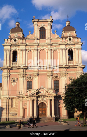 La Lituania, Vilnius, centro storico elencati come patrimonio mondiale dall' UNESCO, san Casimiro chiesa barocca costruita dai gesuiti nel Foto Stock