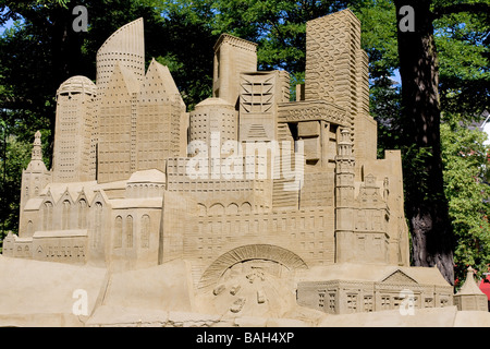 Paesi Bassi Olanda meridionale Provincia, l'Aia, Buiten Hof, mostra di scultura di sabbia Foto Stock