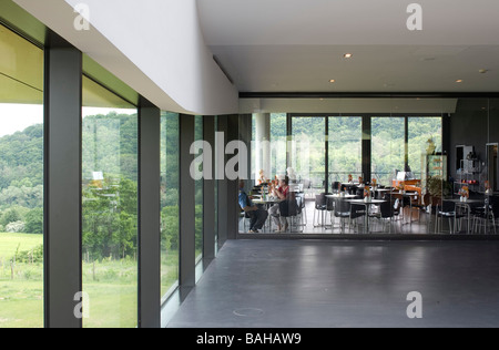 Nebra Arca, Wangen, Germania, Holzer Kobler Architekturen, Nebra arca lobby e caffetteria. Foto Stock