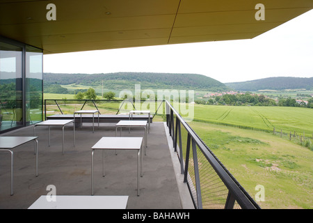 Nebra Arca, Wangen, Germania, Holzer Kobler Architekturen, Nebra arca cafe terrazza. Foto Stock