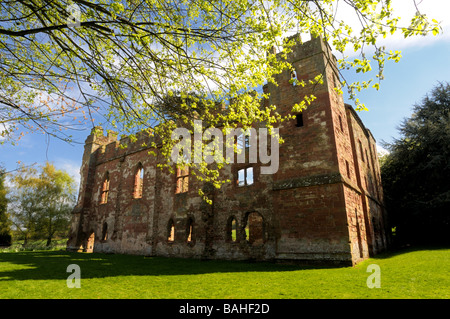 Rovine a Acton Burnell Castello, Shropshire, West Midlands, Inghilterra Foto Stock