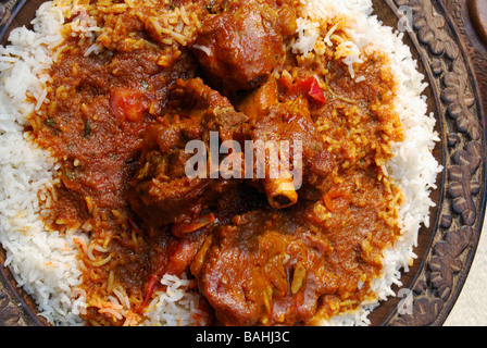 Rogan josh è un aromatico di montone curry realizzato da agnello o capretto cotti in fresco di spezie indiane e rosso piccante curry Foto Stock